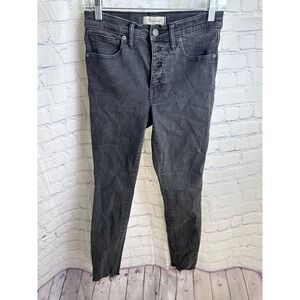 Madewell High Rise Skinny Crop Jeans Button‎ Fly Black Wash Size 26